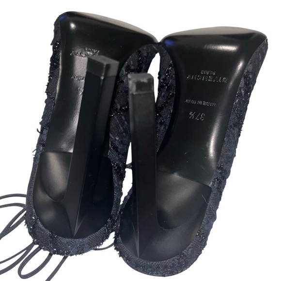 GIVENCHY pumps heels mule black lace size EU 37.5 lace-up pointed toe witchy new - Picture 14 of 15